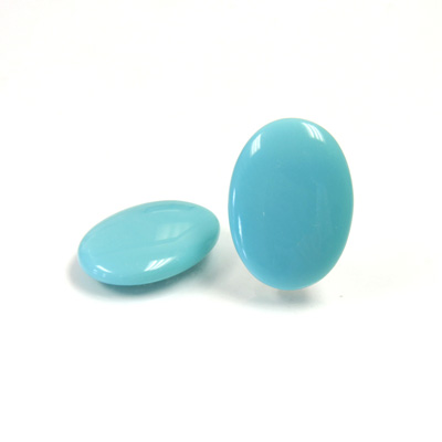 Glass Low Dome Buff Top Cabochon - Oval 18x13MM TURQUOISE