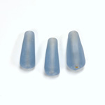 Indian Glass Lampwork Bead - Oblong Smooth 27x9MM MATTE DENIM