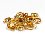 Preciosa Crystal Channel Connector - Prong-Set Setting with 2 Loops 29SS TOPAZ-GOLD