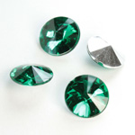 Plastic Point Back Foiled Rivoli 12MM EMERALD