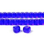 Czech Pressed Glass Bead - Cube 05x7MM COBALT