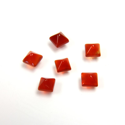 Gemstone Cabochon - Square Pyramid Top 04x4MM CORNELIAN