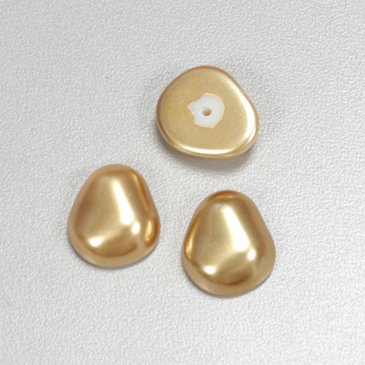 Glass Cabochon Baroque Top Pearl - Potato 16x14MM GOLD