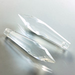 Plastic Pendant -Transparent Faceted Pear 38x9MM CRYSTAL