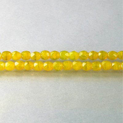 Czech Glass Fire Polish Bead - Round 04MM OPAL YELLOW