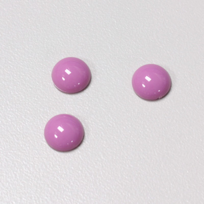 Plastic Flat Back Opaque Cabochon - Round 09MM BRIGHT PURPLE