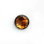 Glass Flat Back Foiled Rauten Rose - Round 13MM SMOKE TOPAZ