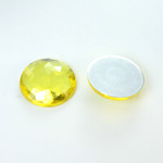 Plastic Flat Back Foiled Rauten Rose Rhinestone - Round 18MM JONQUIL