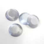 Fiber-Optic Flat Back Stone with Faceted Top and Table - Round 13MM CAT'S EYE LT GREY