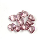 Glass Point Back Tin Table Cut (TTC) Unfoiled - Heart Shape 09x8MM LT AMETHYST