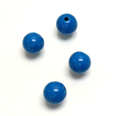 Plastic Bead - Opaque Color Smooth Round 10MM BRIGHT BLUE