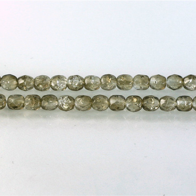 Czech Glass Fire Polish Bead - Round 04MM CRASHED GREY