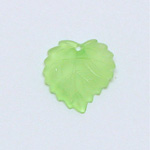 German Plastic Carved Leaf with Hole 16MM MATTE PERIDOT