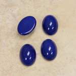 Glass Medium Dome Opaque Cabochon - Oval 14x10MM LAPIS BLUE