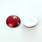 Plastic Flat Back Foiled Rauten Rose Rhinestone - Round 18MM RUBY