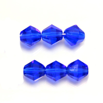 Czech Glass Fire Polished Bead - Bicone 10MM SAPPHIRE