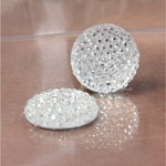 Plastic Flat Back Foiled Stone with Pave Top - Round 18MM CRYSTAL