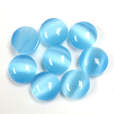 Fiber-Optic Cabochon - Round 10.8MM CAT'S EYE AQUA