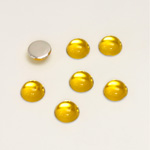 Plastic Flat Back Foiled Cabochon - Round 07MM JONQUIL