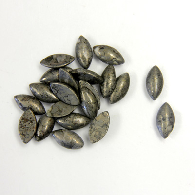 Gemstone Cabochon - Navette 08x4MM PYRITE