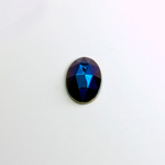 Glass Flat Back Rauten Rose - Oval 14x10MM IRIS BLUE