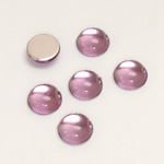 Plastic Flat Back Foiled Cabochon - Round 09MM LT AMETHYST