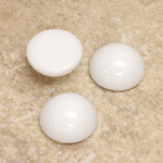 Glass Medium Dome Opaque Cabochon - Round 15MM CHALKWHITE