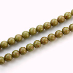 Czech Pressed Glass Bead - Smooth Round 06MM VOLCANIC COATED OLIVE