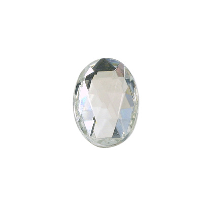 Glass Flat Back Foiled Rauten Rose - Oval 18x13MM CRYSTAL