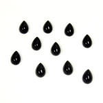 Gemstone Cabochon - Pear 06x4MM BLACK ONYX