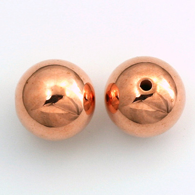 Metalized Plastic Smooth Bead - Round 16MM COPPER