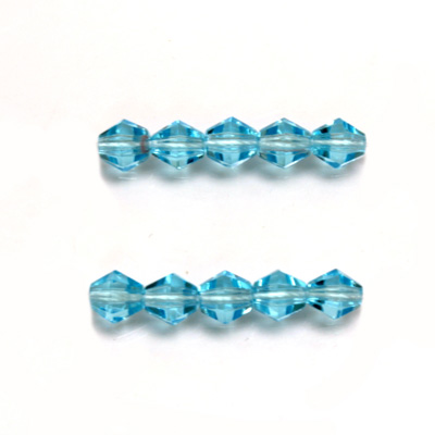 Czech Glass Fire Polished Bead - Bicone 06MM AQUA