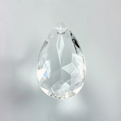 Plastic Pendant -Transparent Faceted Pear 30x20MM CRYSTAL