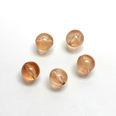 Plastic  Bead - Mixed Color Smooth Round 08MM BEIGE QUARTZ