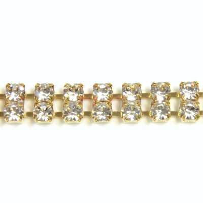 Preciosa Rhinestone Chain - 2 Row PP18 CRYSTAL-RAW