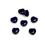 Czech Pressed Glass Bead - Smooth Heart 08x8MM DARK BLUE