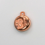 Metalized Plastic Pendant- Moon 17x14MM COPPER