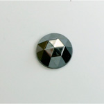 Glass Flat Back Rauten Rose - Round 13MM HEMATITE