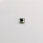 Czech Glass Flat Back Rose Cut Stone - Square 04x4MM BLACK DIAMOND Foiled