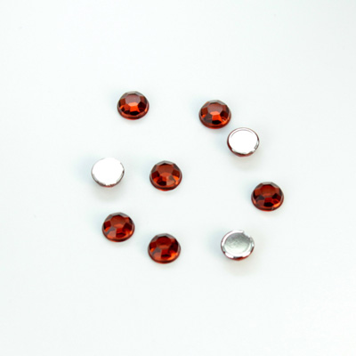 Plastic Flat Back Foiled Chaton Rose - Round 20SS SMOKE TOPAZ