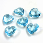 Glass Point Back Tin Table Cut (TTC) Unfoiled - Heart Shape 15x14MM AQUA