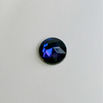 Glass Flat Back Foiled Rauten Rose - Round 10MM BERMUDA BLUE Coated