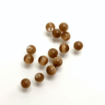 Fiber-Optic 1-Hole Ball - 04MM CAT'S EYE BROWN