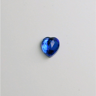 Glass Flat Back Foiled Rauten Rose - Heart 06x5MM SAPPHIRE