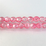 Czech Glass Fire Polish Bead - Round 06MM CRASHED ROSE