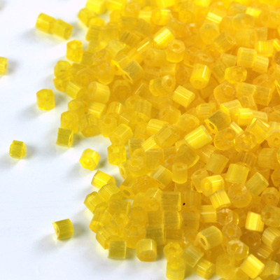 Czech Glass Seed Bead - 2 Cut Hex 10/0 SATIN YELLOW 85011