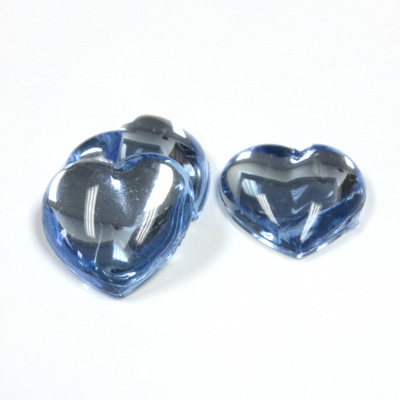 Plastic Flat Back Foiled Cabochon - Heart 18.5MM LT SAPPHIRE