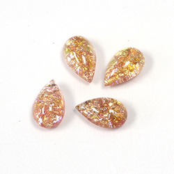 Glass Medium Dome Lampwork Cabochon - Pear 13x8MM PEACH OPAL (02202)