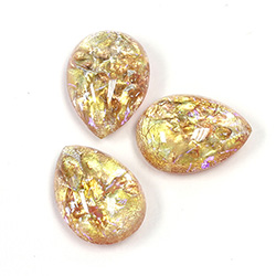 Glass Medium Dome Lampwork Cabochon - Pear 18x13MM PEACH OPAL (02202)