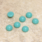 Glass Medium Dome Cabochon - Round 07MM TURQUOISE